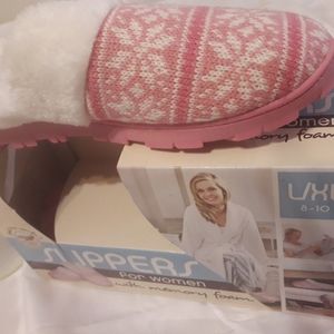 Blue Star pink memory foam slippers